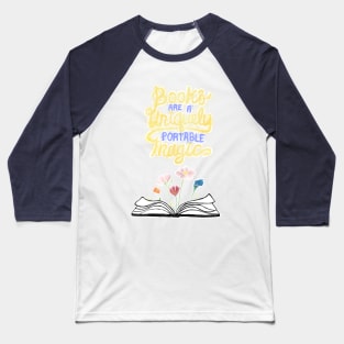 Books are unique portable magic - blue Baseball T-Shirt